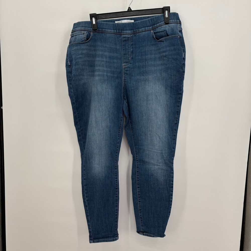 Signature by Levi Strauss Womens Shaping Pull-On Super Skinny Jeans Blue 22‎
